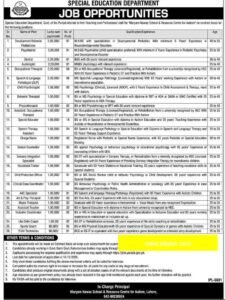 Special Education Jobs Punjab